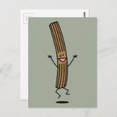 Cheering Jumping Churro Briefkaart (Voorkant / Achterkant)