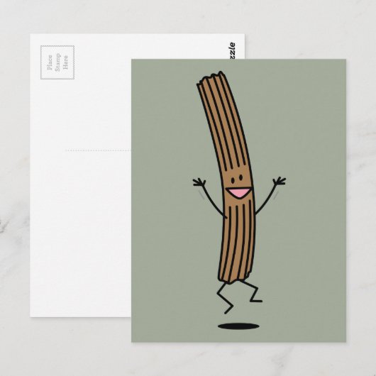 Cheering Jumping Churro Briefkaart (Voorkant / Achterkant)