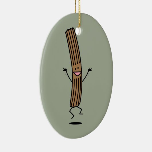 Cheering Jumping Churro Keramisch Ornament (Rechts)