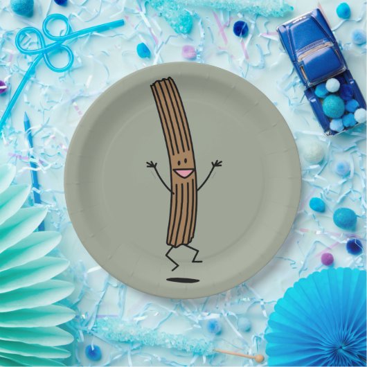 Cheering Jumping Churro Papieren Bordje (Feest)