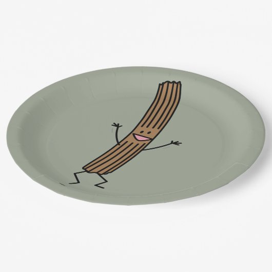 Cheering Jumping Churro Papieren Bordje (Gekanteld)