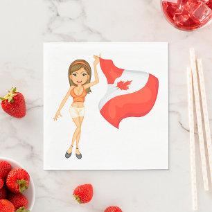 Cheering voor Canada Napkins Servet