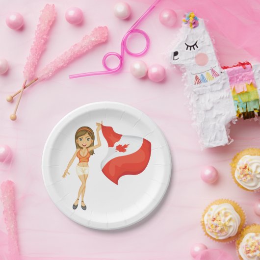 Cheering voor Canadese Borden Papieren Bordje (Feest)