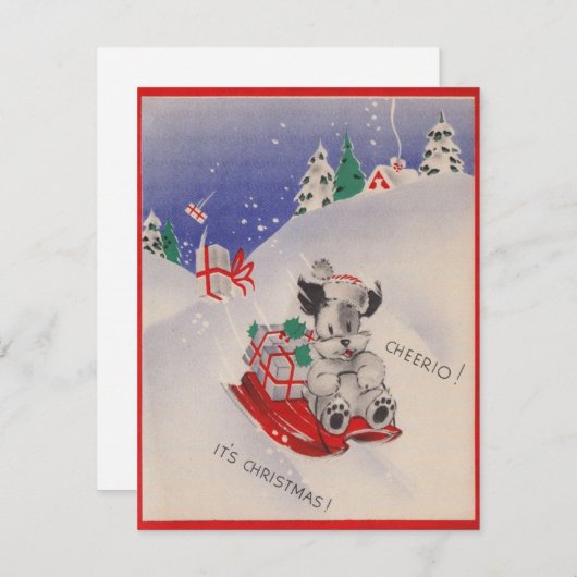  Cheerio Het is kerstsnuithond Feestdagenkaart (Voorkant / Achterkant)