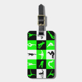 Cheerlead Block Bagagelabel in Green (Voorkant verticaal)