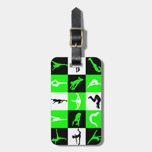 Cheerlead Block Bagagelabel in Green (Voorkant verticaal)