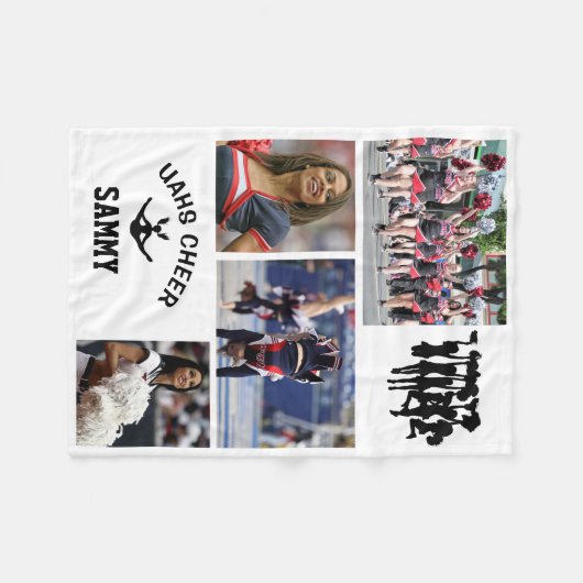 Cheerlead Class of 2023 4 Foto School Name Fleece Deken (Voorkant (Horizontaal))