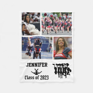 Cheerlead Class of 2023 Photo Collage Name Fleece Deken