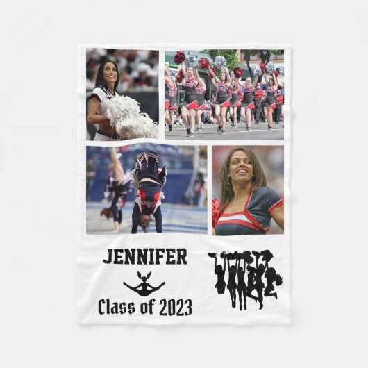Cheerlead Class of 2023 Photo Collage Name Fleece Deken (Voorkant)