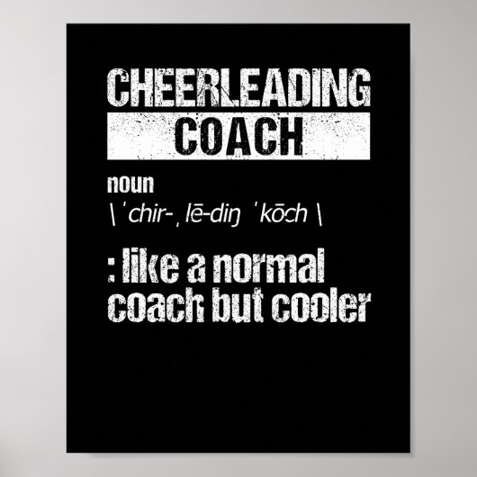 Cheerlead Coach Definition Cheerleader Trainer Poster (Voorkant)