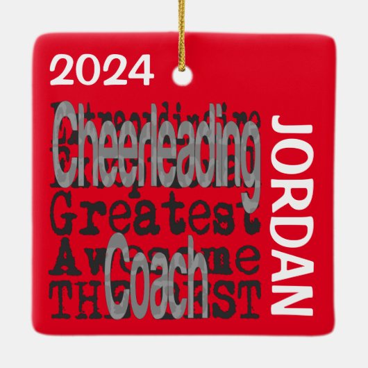 Cheerlead Coach Extraordinaire CUSTOM Keramisch Ornament (Achterkant)