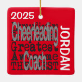 Cheerlead Coach Extraordinaire CUSTOM Keramisch Ornament (Achterkant)