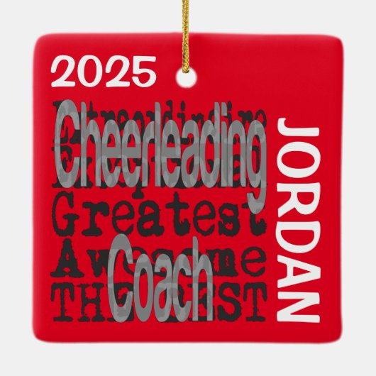 Cheerlead Coach Extraordinaire CUSTOM Keramisch Ornament (Achterkant)