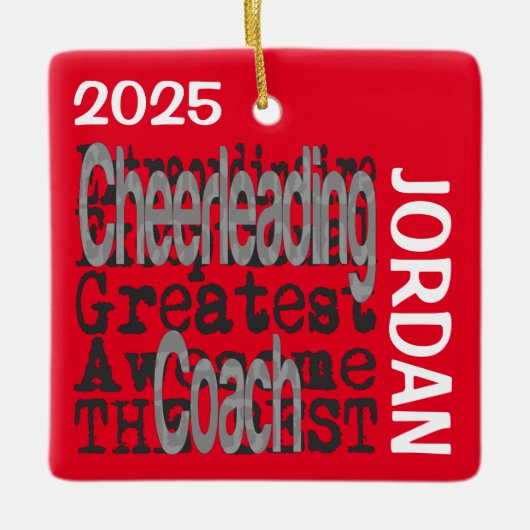 Cheerlead Coach Extraordinaire CUSTOM Keramisch Ornament (Voorkant)
