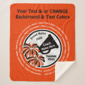 Cheerlead Coach Gift Ideas, Oranje zwart White Sherpa Deken (Voorkant)