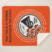 Cheerlead Coach Gift Ideas, Oranje zwart White Sherpa Deken (Voorkant (horizontaal))