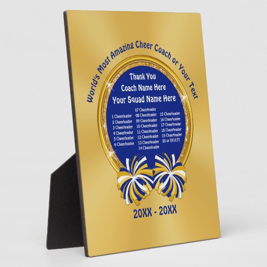 Cheerlead Coach Gift Ideeën gepersonaliseerd Fotoplaat (Zijkant)