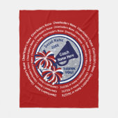 Cheerlead Coach Gift Ideeën Red White Blue Cheer Fleece Deken (Voorkant)