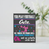 Cheerlead Gift You Play Football dat is Cute Briefkaart (Staand voorkant)