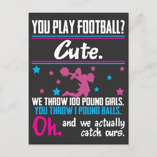 Cheerlead Gift You Play Football dat is Cute Briefkaart (Voorkant)