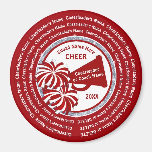 Cheerlead Gifts in BULK, Red en White of Buy 1 Magneet (Voorkant)