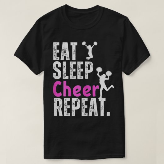 Cheerlead grappig Eat Sleep Cheer Repetch T-shirt (Design voorkant)