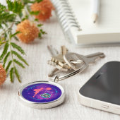 Cheerlead Happy Birthday Galaxy gepersonaliseerd Sleutelhanger (Zijkant)