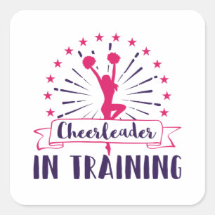 Cheerlead in training Cheerleading Cheer Team Vierkante Sticker