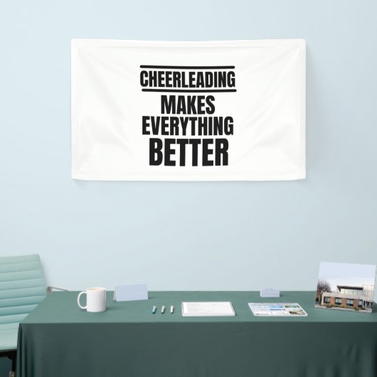 Cheerlead maakt alles beter spandoek (Beurs)