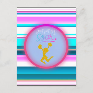 Cheerlead "Niet alleen vliegen, soeren" stripes Briefkaart