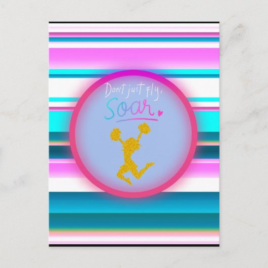 Cheerlead "Niet alleen vliegen, soeren" stripes Briefkaart (Voorkant)