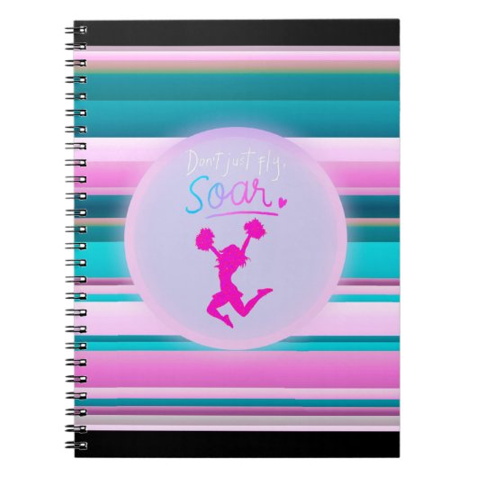 Cheerlead "Niet alleen vliegen, soeren" stripes Notitieboek (Voorkant)