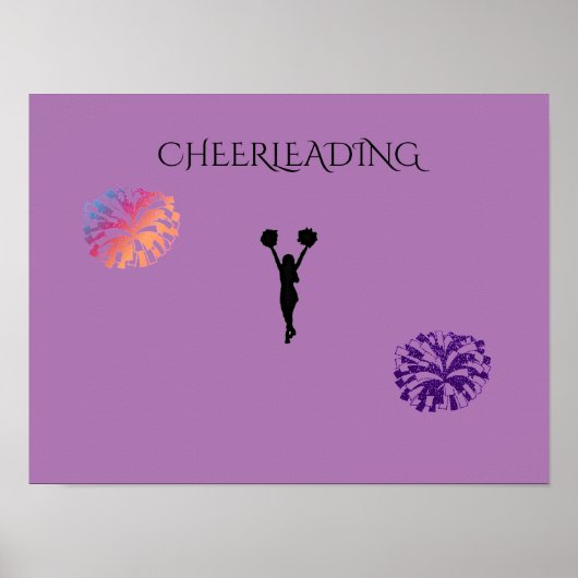 Cheerlead paars poster. poster (Voorkant)