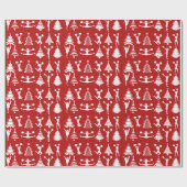 Cheerlead-, pom- en kerstbomen cadeaupapier (Vlak)