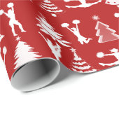 Cheerlead-, pom- en kerstbomen cadeaupapier (Rol Hoek)