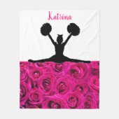 Cheerlead roze Roses Fleece Deken (Voorkant)