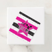 Cheerlead roze Silver Black Cheer Birthday Bedankjes Labels (In situ)