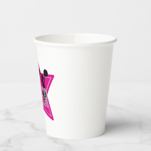 Cheerlead roze Silver Black Cheer Birthday Papieren Bekers (Links)