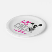 Cheerlead roze Silver Black Cheer Birthday Papieren Bordje (Gekanteld)