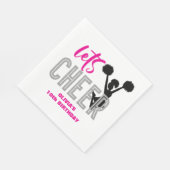 Cheerlead roze Silver Black Cheer Birthday Servet (Hoek)