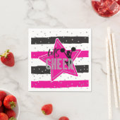 Cheerlead roze Silver Black Cheer Birthday Servet (Insitu)