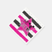 Cheerlead roze Silver Black Cheer Birthday Servet (Hoek)