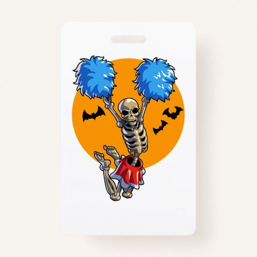 Cheerlead Skeleton Halloween Cheer Mam Girls Wo Badge (Voorkant)