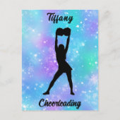 Cheerlead Snowflake Color Blast met haar naam Briefkaart (Voorkant)