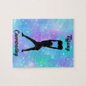 Cheerlead Snowflake Color Blast met haar naam Legpuzzel (Horizontaal)