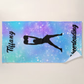 Cheerlead Snowflake Color Blast met haar naam Strandlaken (Voorkant)