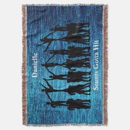 Cheerlead "Stunts Gotta Hit" Metallic Blue Deken (Voorkant Verticaal)