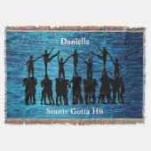 Cheerlead "Stunts Gotta Hit" Metallic Blue Deken (Voorkant)
