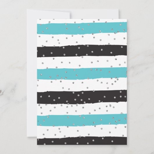 Cheerlead turquoise Silver Black Cheer Birthday Kaart (Achterkant)