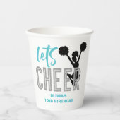 Cheerlead turquoise Silver Black Cheer Birthday Papieren Bekers (Voorkant)